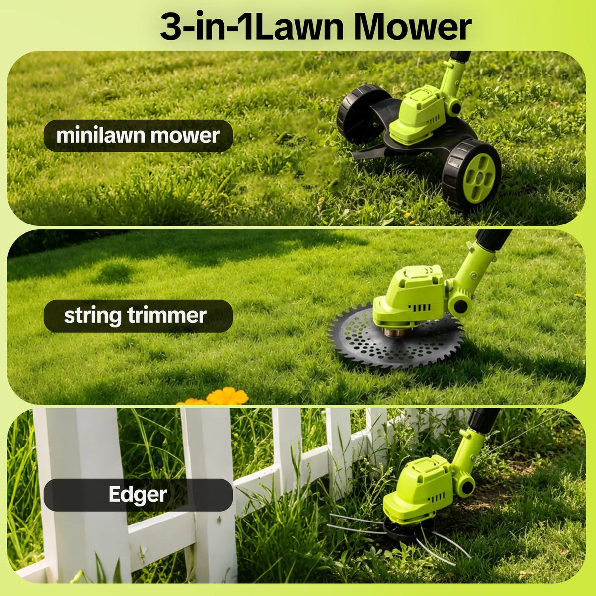 🔥 Save 80% Today | 3-in-1 Cordless Grass Trimmer & Lawn Mower German Engineering | Includes 2× 21V Batteries | Lightweight for Small & Medium Lawns | 🚚 FREE Shipping