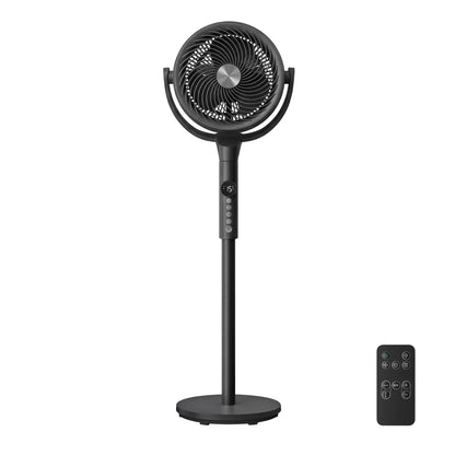 Ventilateur sur Pied Silencieux 20 dB, avec Télécommande, Circulateur d’Air Puissant, Oscillation 120°+135°, 15 Vitesses, Minuterie 15 h, 3 Modes, Hauteur Réglable, Blanc Nuage